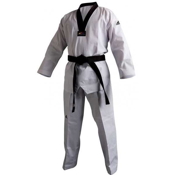 adidas Taekwondo adiChamp 2 Uniform, Black V-Neck